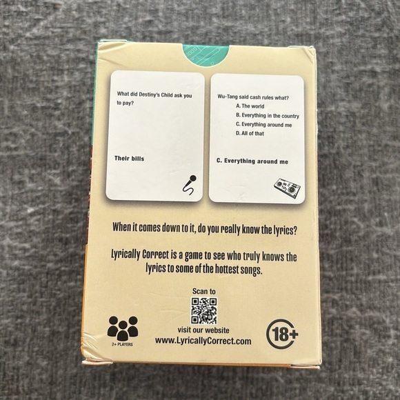 Lyrically Correct trivia card game - Picture 3 of 3